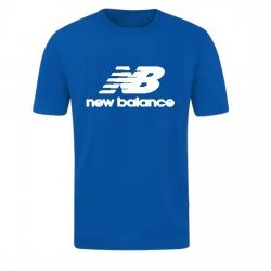 T-SHIRT 100% ΒΑΜΒΑΚΙ ΜΕ LOGO - ΜΠΛΕ ΡΟΥΑ - NEW BALANCE