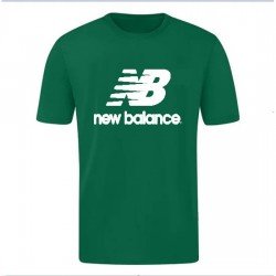 T-SHIRT 100% ΒΑΜΒΑΚΙ ΜΕ LOGO - ΠΡΑΣΙΝΟ - NEW BALANCE