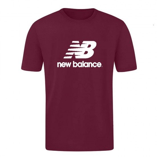 T-SHIRT 100% ΒΑΜΒΑΚΙ ΜΕ LOGO - ΜΠΟΡΝΤΟ - NEW BALANCE