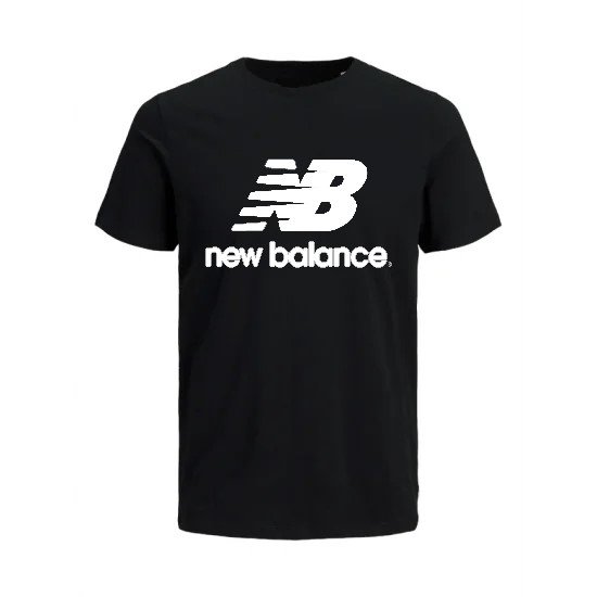 T-SHIRT 100% ΒΑΜΒΑΚΙ ΜΕ LOGO - ΜΑΥΡΟ - NEW BALANCE T-SHIRT 100% ΒΑΜΒΑΚΙ ΜΕ LOGO - ΜΑΥΡΟ - NEW BALANCE