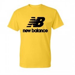 T-SHIRT 100% ΒΑΜΒΑΚΙ ΜΕ LOGO - ΚΙΤΡΙΝΟ - NEW BALANCE
