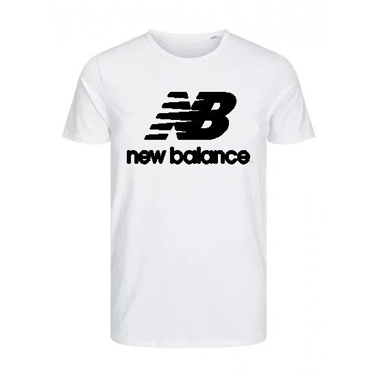 T-SHIRT 100% ΒΑΜΒΑΚΙ ΜΕ LOGO - ΛΕΥΚΟ - NEW BALANCE T-SHIRT 100% ΒΑΜΒΑΚΙ ΜΕ LOGO - ΛΕΥΚΟ - NEW BALANCE