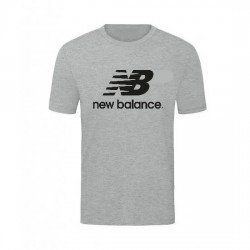 T-SHIRT 100% ΒΑΜΒΑΚΙ ΜΕ LOGO - ΓΚΡΙ - NEW BALANCE