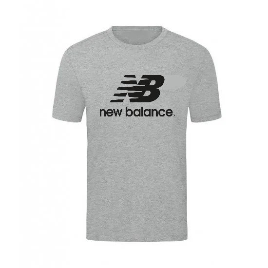 T-SHIRT 100% ΒΑΜΒΑΚΙ ΜΕ LOGO - ΓΚΡΙ - NEW BALANCE T-SHIRT 100% ΒΑΜΒΑΚΙ ΜΕ LOGO - ΓΚΡΙ - NEW BALANCE