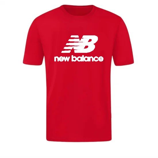 T-SHIRT 100% ΒΑΜΒΑΚΙ ΜΕ LOGO - ΚΟΚΚΙΝΟ - NEW BALANCE T-SHIRT 100% ΒΑΜΒΑΚΙ ΜΕ LOGO - ΚΟΚΚΙΝΟ - NEW BALANCE