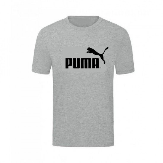T-SHIRT 100% ΒΑΜΒΑΚΙ ΜΕ LOGO - ΓΚΡΙ - PUMA