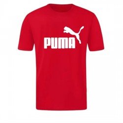 T-SHIRT 100% ΒΑΜΒΑΚΙ ΜΕ LOGO - ΚΟΚΚΙΝΟ - PUMA