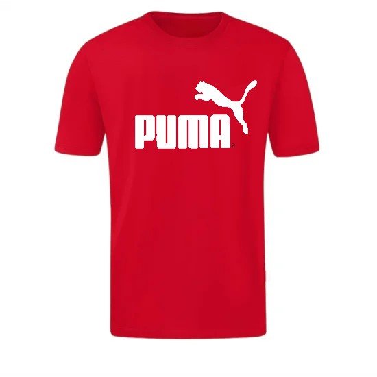 T-SHIRT 100% ΒΑΜΒΑΚΙ ΜΕ LOGO - ΚΟΚΚΙΝΟ - PUMA