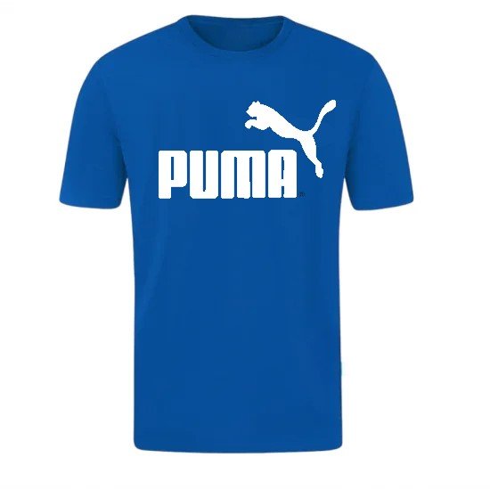 T-SHIRT 100% ΒΑΜΒΑΚΙ ΜΕ LOGO - ΜΠΛΕ ΡΟΥΑ - PUMA