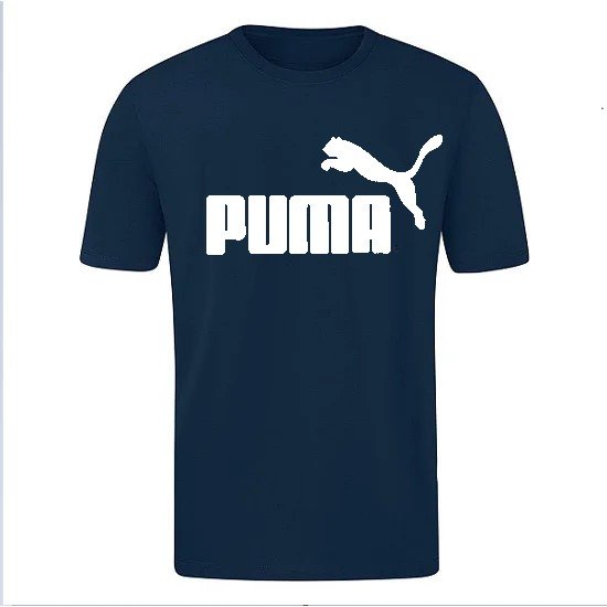 T-SHIRT 100% ΒΑΜΒΑΚΙ ΜΕ LOGO - ΜΠΛΕ ΣΚΟΥΡΟ - PUMA