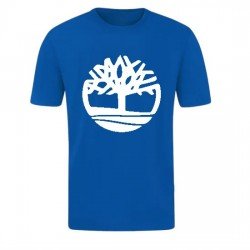 T-SHIRT 100% ΒΑΜΒΑΚΙ ΜΕ LOGO - ΜΠΛΕ ΡΟΥΑ - TIMBERLAND 3