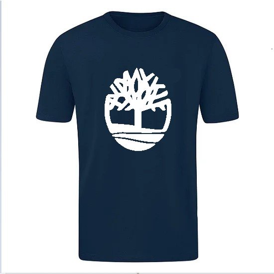 T-SHIRT 100% ΒΑΜΒΑΚΙ ΜΕ LOGO - ΜΠΛΕ ΣΚΟΥΡΟ - TIMBERLAND 3