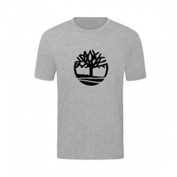 T-SHIRT 100% ΒΑΜΒΑΚΙ ΜΕ LOGO - ΓΚΡΙ - TIMBERLAND 3