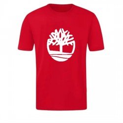 T-SHIRT 100% ΒΑΜΒΑΚΙ ΜΕ LOGO - ΚΟΚΚΙΝΟ - TIMBERLAND 3