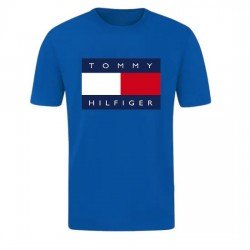 T-SHIRT 100% ΒΑΜΒΑΚΙ ΜΕ LOGO - ΜΠΛΕ ΡΟΥΑ - TOMMY HILFIGER