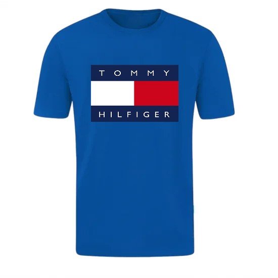 T-SHIRT 100% ΒΑΜΒΑΚΙ ΜΕ LOGO - ΜΠΛΕ ΡΟΥΑ - TOMMY HILFIGER