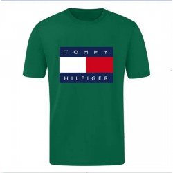 T-SHIRT 100% ΒΑΜΒΑΚΙ ΜΕ LOGO - ΠΡΑΣΙΝΟ - TOMMY HILFIGER