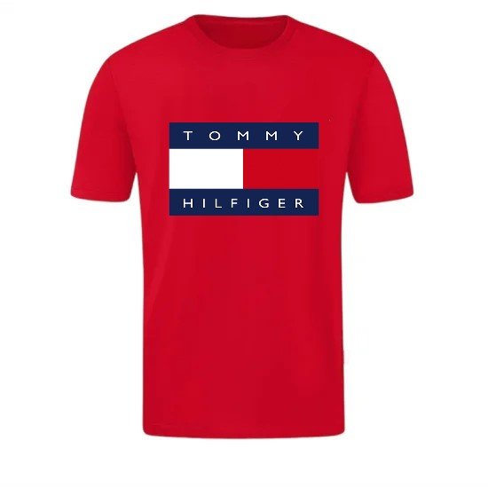 T-SHIRT 100% ΒΑΜΒΑΚΙ ΜΕ LOGO - ΚΟΚΚΙΝΟ - TOMMY HILFIGER T-SHIRT 100% ΒΑΜΒΑΚΙ ΜΕ LOGO - ΚΟΚΚΙΝΟ - TOMMY HILFIGER