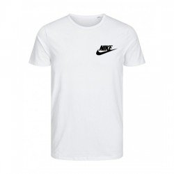 T-SHIRT 100% ΒΑΜΒΑΚΙ ΜΕ LOGO - ΛΕΥΚΟ - NIKE ΜΙΚΡΟ