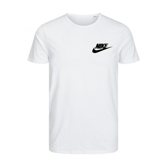 T-SHIRT 100% ΒΑΜΒΑΚΙ ΜΕ LOGO - ΛΕΥΚΟ - NIKE ΜΙΚΡΟ