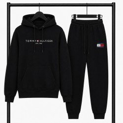 PREMIUM COTTON ΣΕΤ ΦΟΡΜΑΣ ΜΕ ΚΟΥΚΟΥΛΑ | ΜΑΥΡΟ TOMMY HILFIGER 1985 ΛΟΓΟΤΥΠΟ