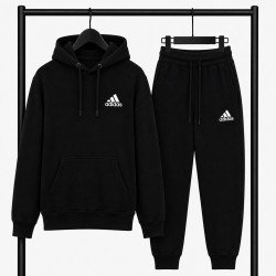 PREMIUM COTTON ΣΕΤ ΦΟΡΜΑΣ ΜΕ ΚΟΥΚΟΥΛΑ | ΜΑΥΡΟ ADIDAS ΜΙΚΡΟ ΛΟΓΟΤΥΠΟ