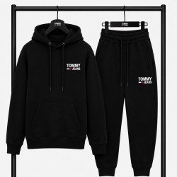 PREMIUM COTTON ΣΕΤ ΦΟΡΜΑΣ ΜΕ ΚΟΥΚΟΥΛΑ | ΜΑΥΡΟ TOMMY JEANS ΜΙΚΡΟ ΛΟΓΟΤΥΠΟ