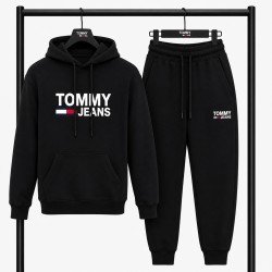 PREMIUM COTTON ΣΕΤ ΦΟΡΜΑΣ ΜΕ ΚΟΥΚΟΥΛΑ | ΜΑΥΡΟ TOMMY JEANS ΜΕΓΑΛΟ ΛΟΓΟΤΥΠΟ
