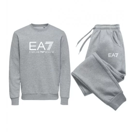 ΣΕΤ ΦΟΡΜΕΣ ΛΑΙΜΟΚΟΨΗ 100% COTTON - ΓΚΡΙ - EA7 ΜΕΓΑΛΟ