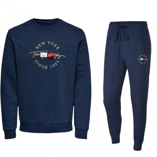ΣΕΤ ΦΟΡΜΕΣ ΛΑΙΜΟΚΟΨΗ 100% COTTON - ΜΠΛΕ ΣΚΟΥΡΟ - TOMMY NEW YORK ΜΕΓΑΛΟ