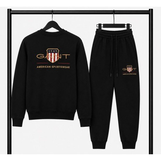 PREMIUM COTTON ΣΕΤ ΦΟΡΜΑΣ ΜΕ ΛΑΙΜΟΚΟΨΗ| ΜΑΥΡΟ GANT ΜΕΓΑΛΟ ΛΟΓΟΤΥΠΟ