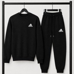 PREMIUM COTTON ΣΕΤ ΦΟΡΜΑΣ ΜΕ ΛΑΙΜΟΚΟΨΗ| ΜΑΥΡΟ ADIDAS ΜΙΚΡΟ ΛΟΓΟΤΥΠΟ