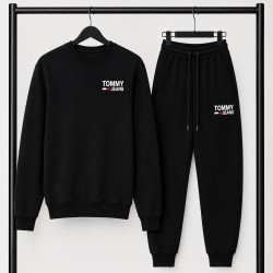 PREMIUM COTTON ΣΕΤ ΦΟΡΜΑΣ ΜΕ ΛΑΙΜΟΚΟΨΗ| ΜΑΥΡΟ TOMMY JEANS ΜΙΚΡΟ ΛΟΓΟΤΥΠΟ