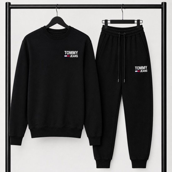 PREMIUM COTTON ΣΕΤ ΦΟΡΜΑΣ ΜΕ ΛΑΙΜΟΚΟΨΗ| ΜΑΥΡΟ TOMMY JEANS ΜΙΚΡΟ ΛΟΓΟΤΥΠΟ