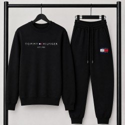 PREMIUM COTTON ΣΕΤ ΦΟΡΜΑΣ ΜΕ ΛΑΙΜΟΚΟΨΗ| ΜΑΥΡΟ TOMMY HILFIGER 1985 ΛΟΓΟΤΥΠΟ