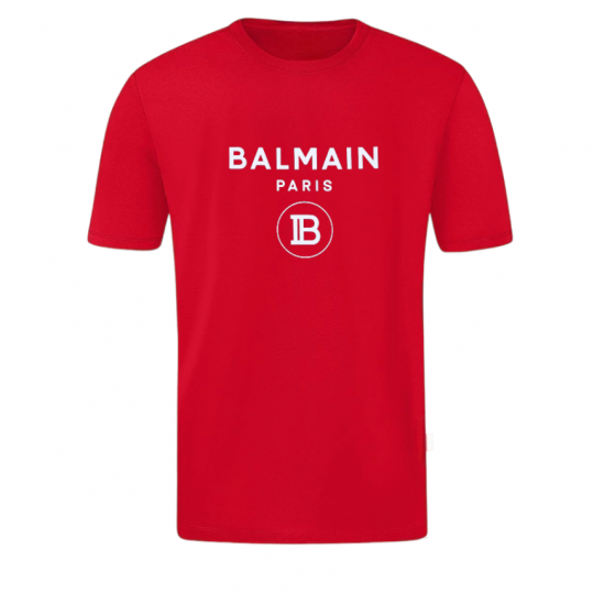 T-SHIRT 100% ΒΑΜΒΑΚΙ ΜΕ ΛΕΥΚΟ LOGO - ΚΟΚΚΙΝΟ - BALMAIN ΜΕΓΑΛΟ T-SHIRT 100% ΒΑΜΒΑΚΙ ΜΕ ΛΕΥΚΟ LOGO - ΚΟΚΚΙΝΟ - BALMAIN ΜΕΓΑΛΟ