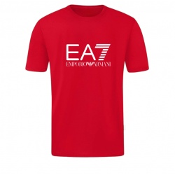 T-SHIRT 100% ΒΑΜΒΑΚΙ ΜΕ LOGO - ΚΟΚΚΙΝΟ - EA7 ΜΕΓΑΛΟ