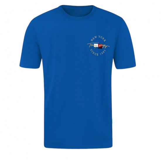 T-SHIRT 100% ΒΑΜΒΑΚΙ ΜΕ ΧΡΥΣΟ LOGO - ΜΠΛΕ ΡΟΥΑ - TOMMY NEW YORK ΜΙΚΡΟ T-SHIRT 100% ΒΑΜΒΑΚΙ ΜΕ ΧΡΥΣΟ LOGO - ΜΠΛΕ ΡΟΥΑ - TOMMY NEW YORK ΜΙΚΡΟ